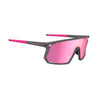 Tifosi Moab Sunglasses Satin Vapor with Clarion Sunset Pink AC Red and Clear Lens
