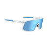Tifosi Moab Sunglasses Matte White with Clarion Blue AC Red and Clear Lens
