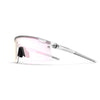 Tifosi Moab Lite Sunglasses Satin Clear with Clarion Pink Fototec Lens
