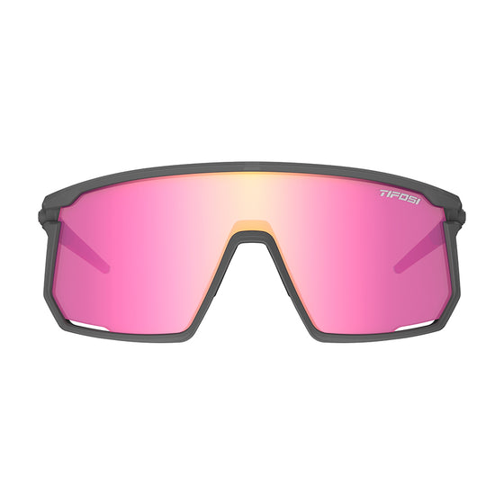 Tifosi Moab Sunglasses Satin Vapor with Clarion Sunset Pink AC Red and Clear Lens
