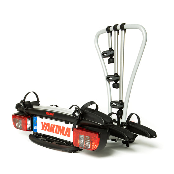 Yakima JustClick 3 towball mounted vehicle bicycle rack with a 3 bike capacity 